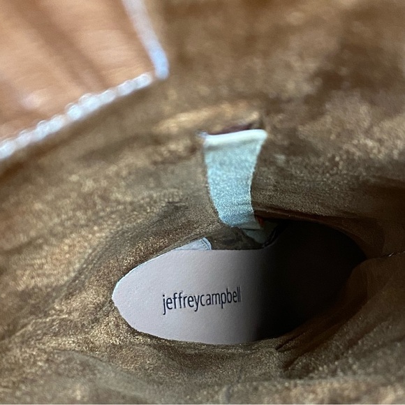 Jeffery Campbell Pointy Toe Tan Faux Leather Tall Boot 5 1/2 - Picture 13 of 15